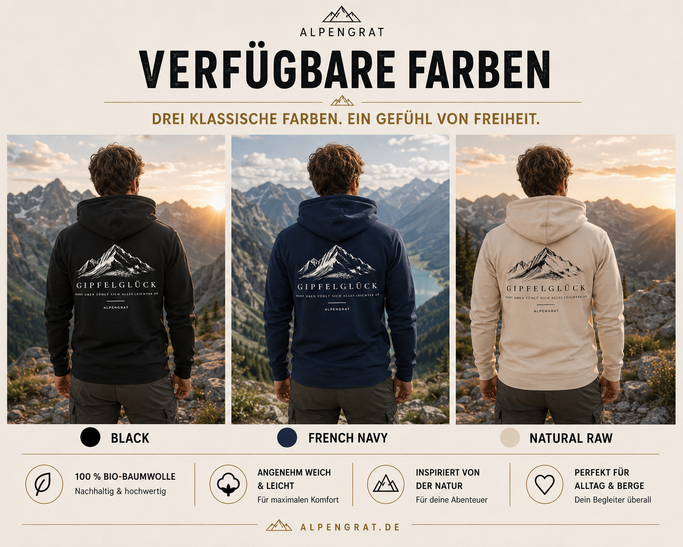 Gipfelglück | Organic Hoodie