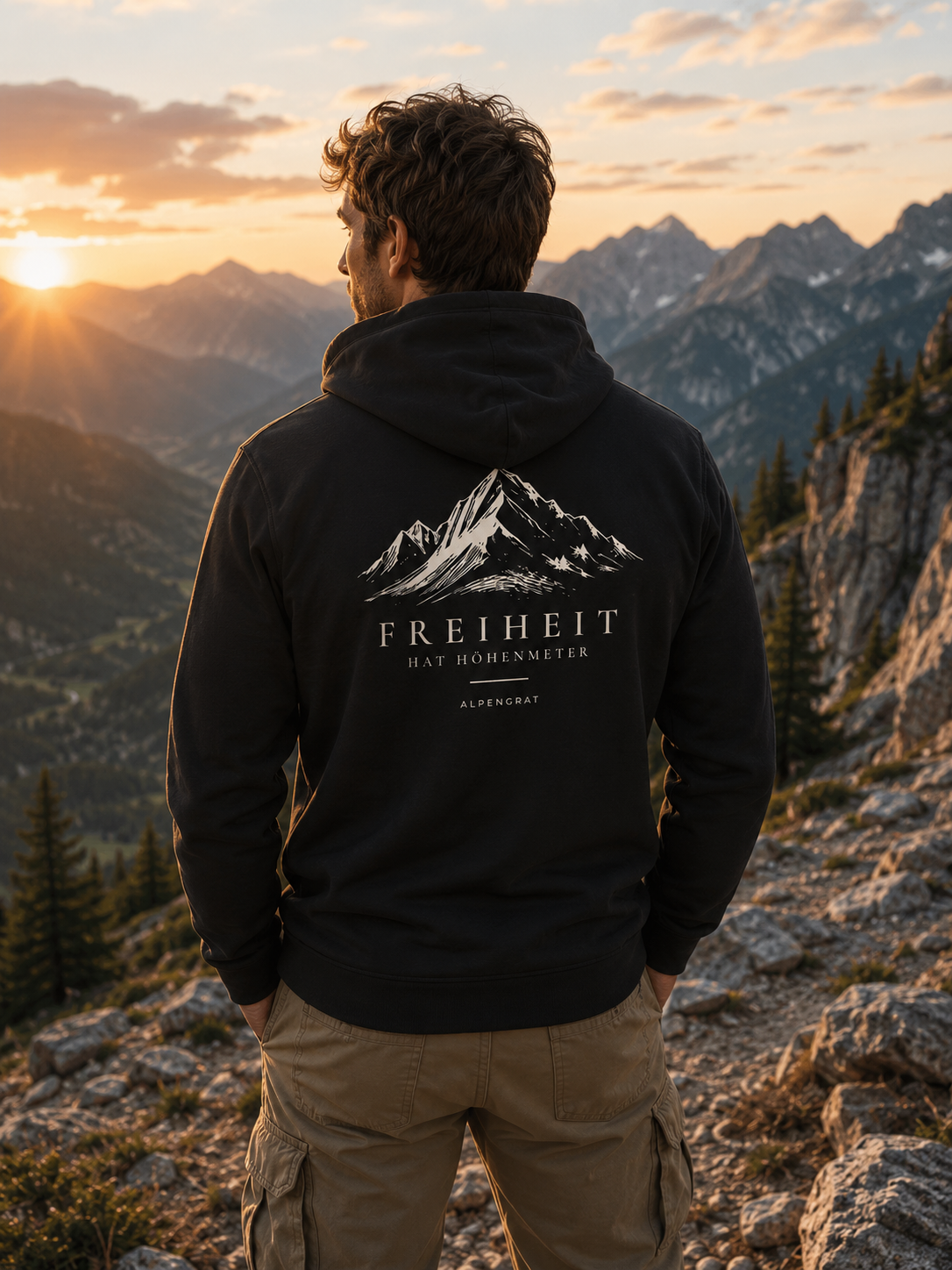 Freiheit hat Höhenmeter – Backprint Shirt - Organic Hoodie