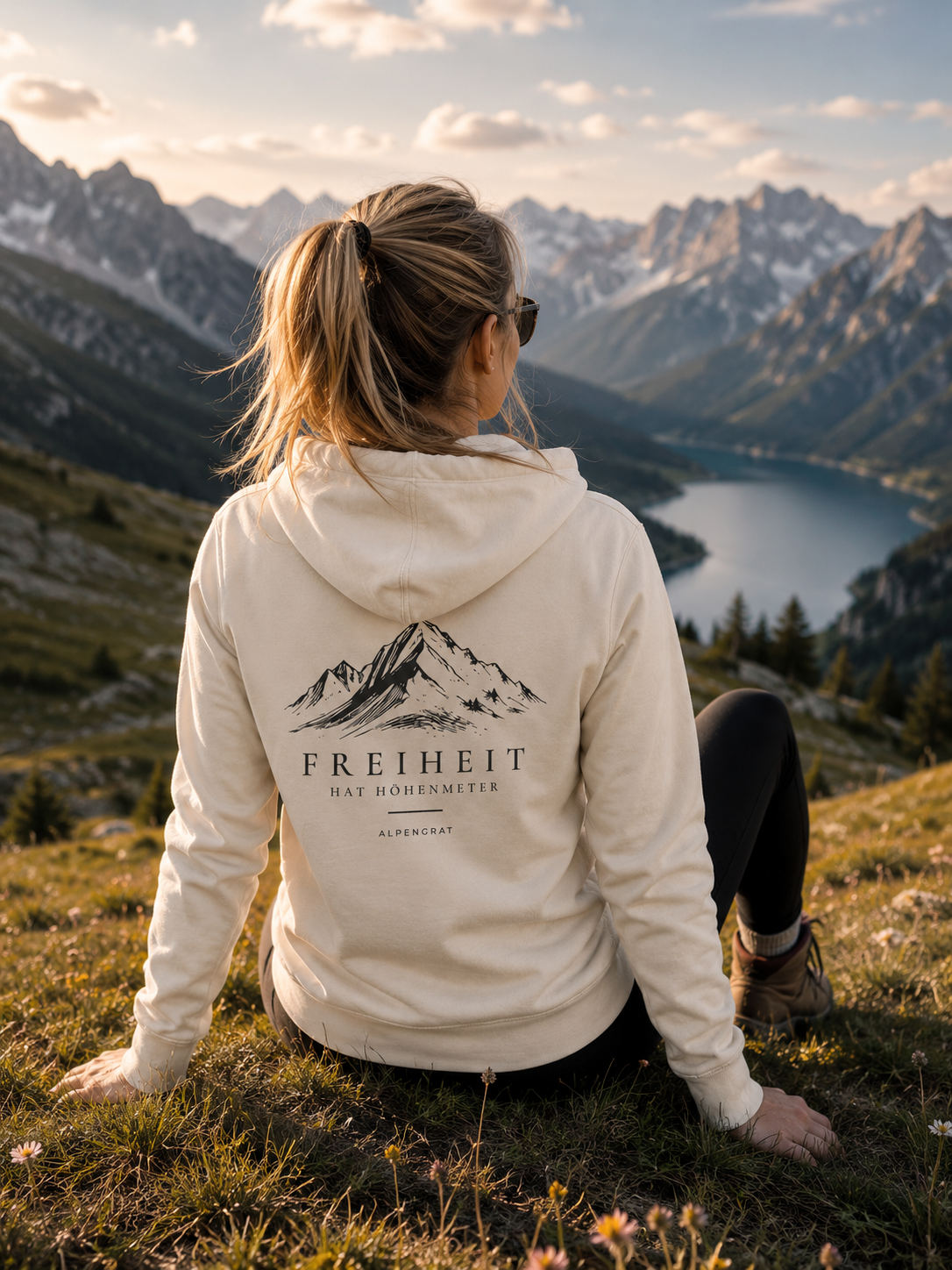 Freiheit hat Höhenmeter – Backprint Shirt - Organic Hoodie