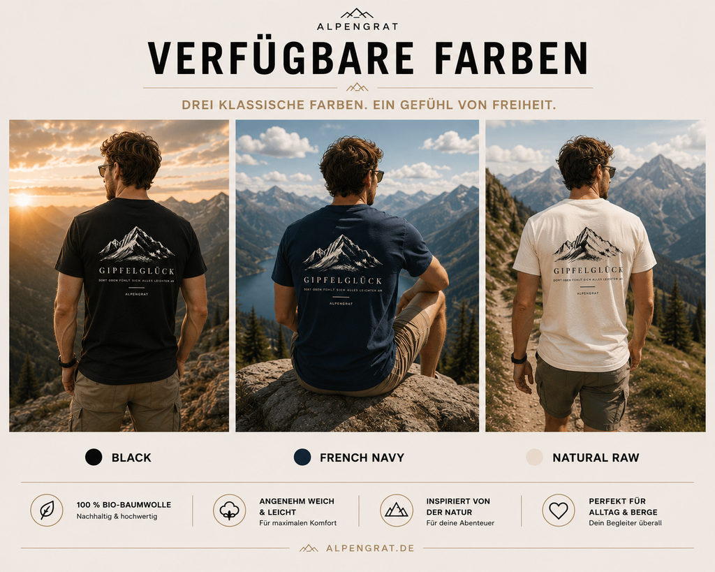 Gipfelglück - Dort oben fühlt sich alles leichter an. - Organic Shirt