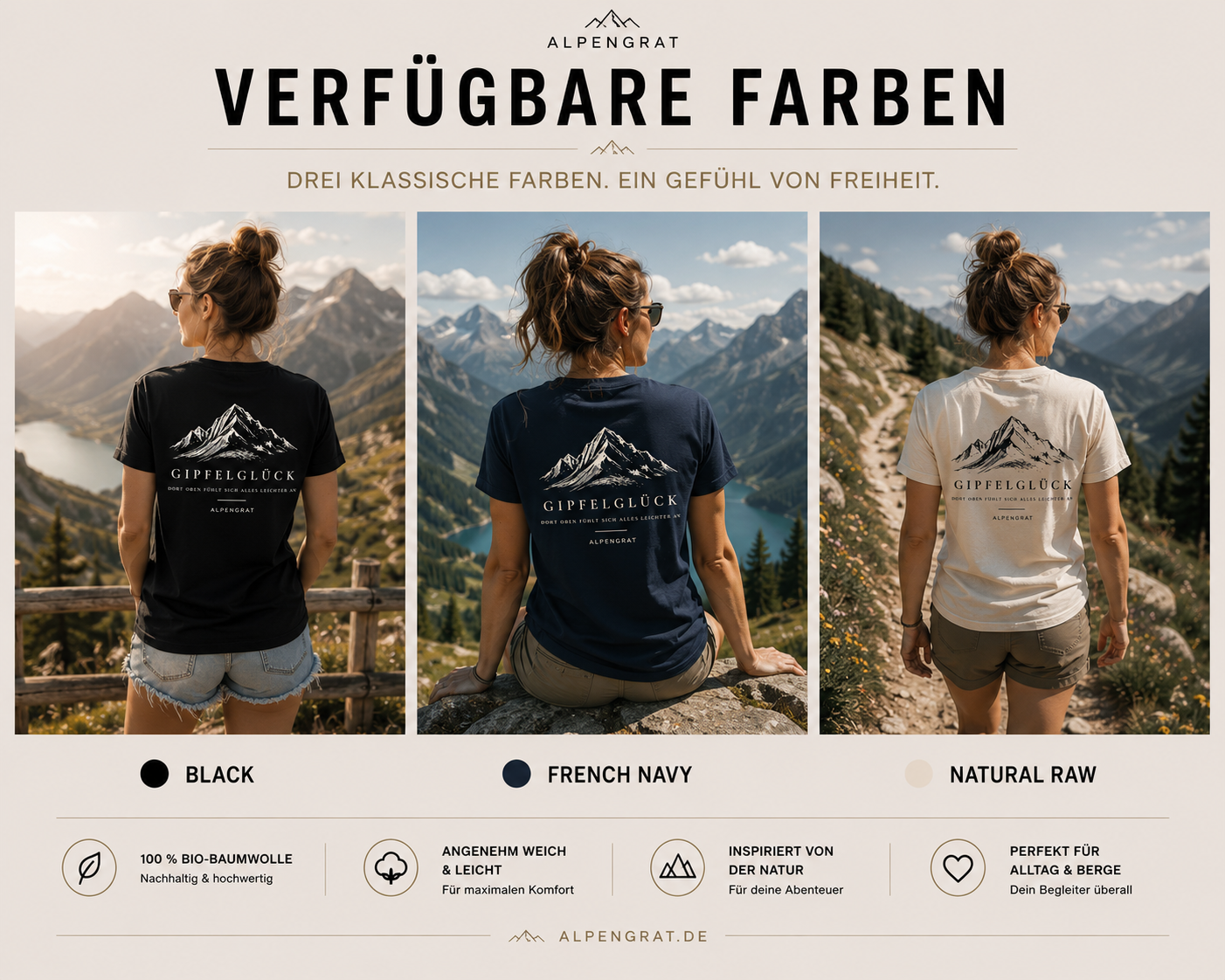 Gipfelglück - Dort oben fühlt sich alles leichter an. - Damen Organic Shirt