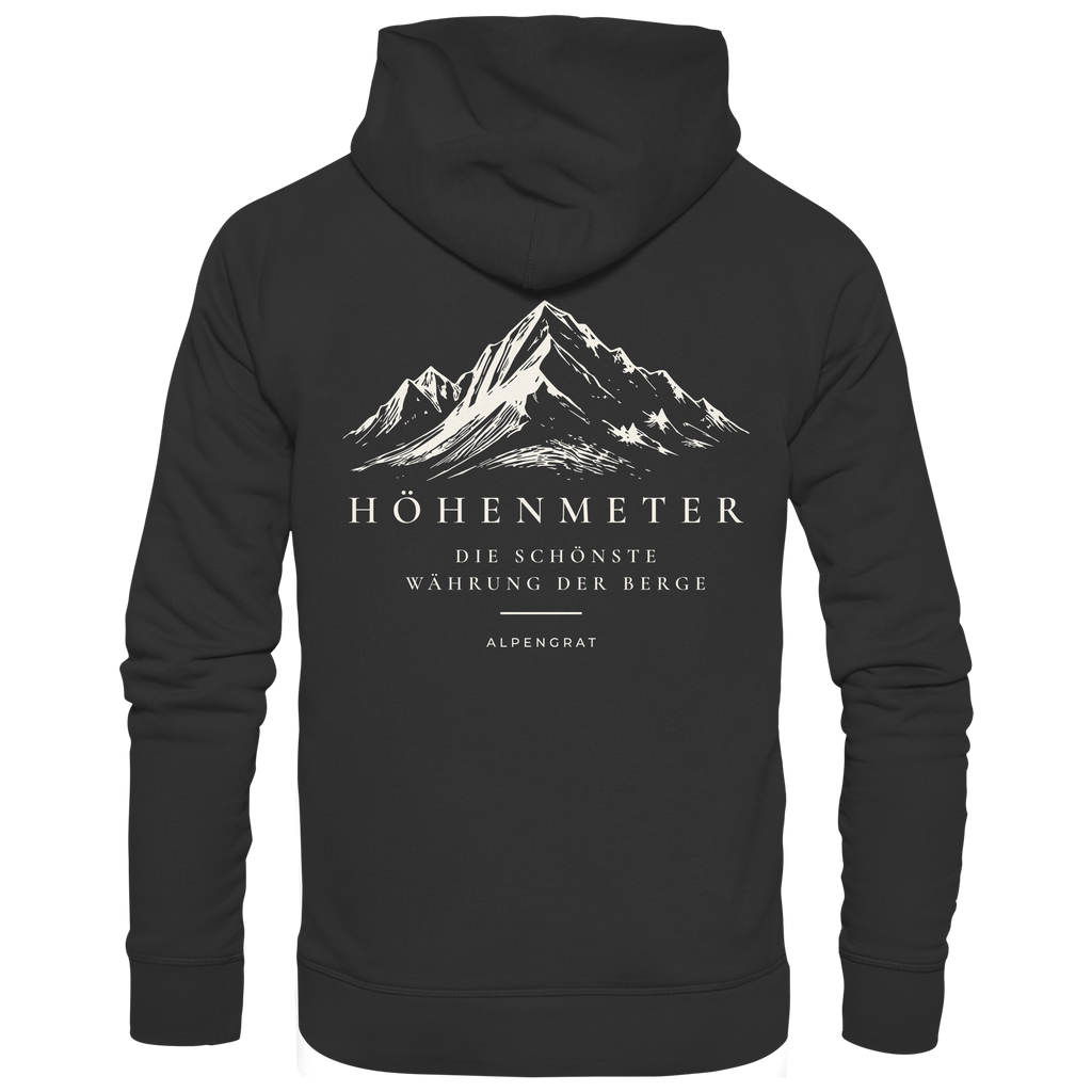 Höhenmeter - Die schönste Währung der Berge - Organic Hoodie